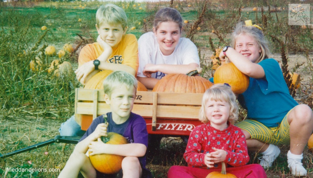 At the apple orchard/pumpkin patch with all of my siblings—circa 1994