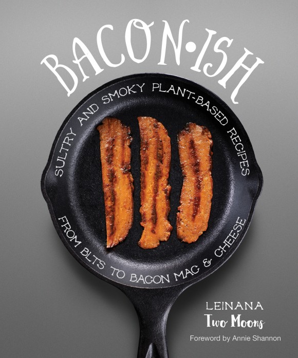 cover of cookbook Baconish, with recipe for vegan brussels sprouts with bacon